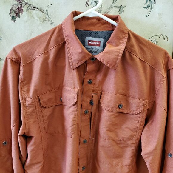 Wrangler Pro Gear Mens M Western Cowboycore Workwear Button Down Shirt - Picture 2 of 4